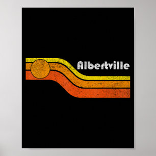Poster Albertville - Vintage Hommes Femmes 70s 80s Graphi