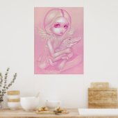 Poster Albino Alligator Angel grand oeil bas Art Imprimer (Cuisine)