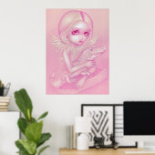 Poster Albino Alligator Angel grand oeil bas Art Imprimer (Bureau à domicile)