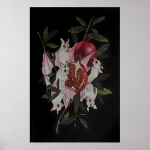 Poster Albino Fruit Bats Grenade Académie Sombre