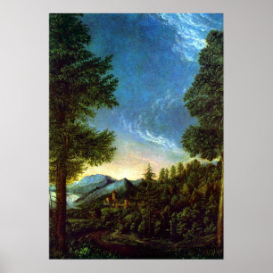 Poster Albrecht Altdorfer Paysage du Danube Regensburg