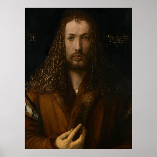 Poster Albrecht Dürer - autoportrait, 1500 (Devant)