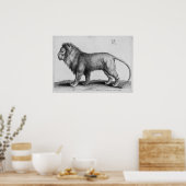 Poster Albrecht Durer Engraving Lion (Cuisine)