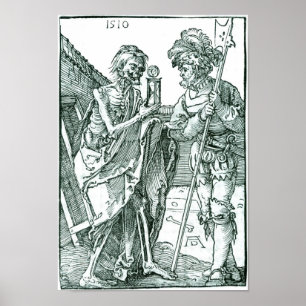 Poster Albrecht Dürer - la mort et le Landsknecht