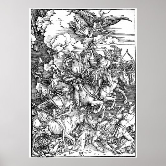 Poster Albrecht Durer Les quatre cavaliers de l'Apocalyps (Devant)