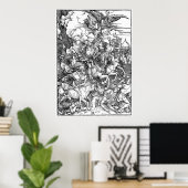 Poster Albrecht Durer Les quatre cavaliers de l'Apocalyps (Bureau à domicile)