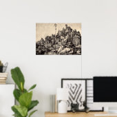 Poster Albrecht Durer St Anthony à la ville (Bureau à domicile)