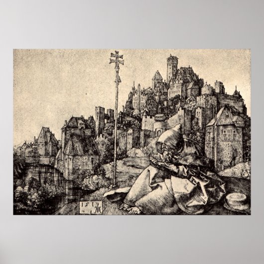 Poster Albrecht Durer St Anthony à la ville (Devant)