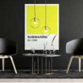 Poster Album de chanson jaune - Bordure blanche