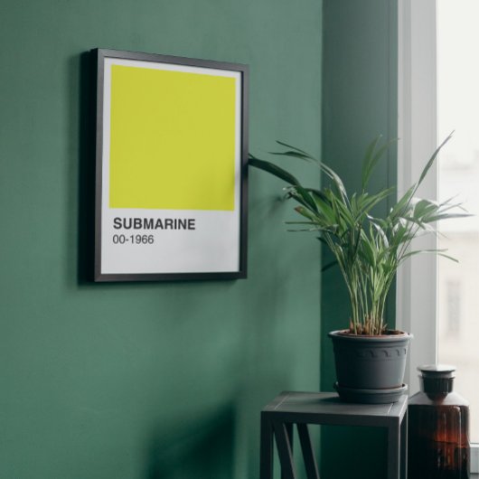 Poster Album de chanson jaune - Bordure blanche