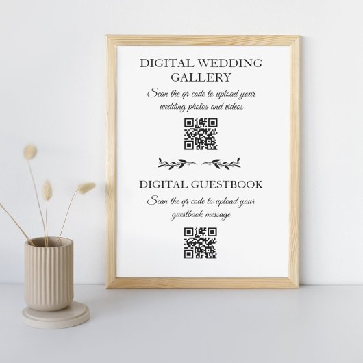 Poster album de mariage numérique&guestbook qr code tenda