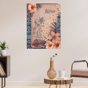 Poster Album vintage hawaïen Waikiki Hula