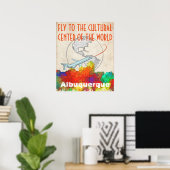Poster Albuquerque New Mexico Skyline SG (Bureau à domicile)