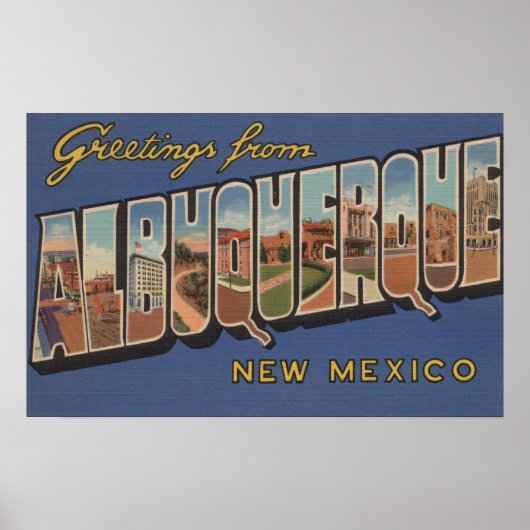 Poster Albuquerque, Nouveau-Mexique - Scènes de grandes l (Devant)