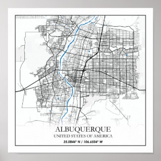 Poster Albuquerque Nouveau-Mexique Texas USA Travel City 