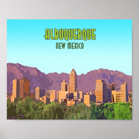 Poster Albuquerque Nouveau-Mexique Vintage (Devant)