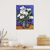 Poster Alcatraces, peinture florale d'art (Cuisine)