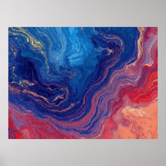 Poster "Alchimie des courants" - Un Abstrait coloré (Devant)