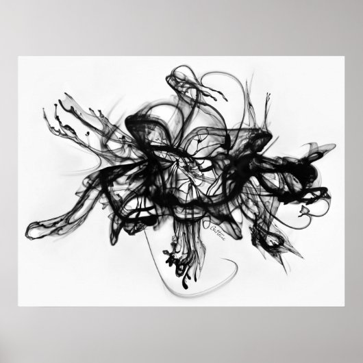 Poster Alchimie - Encre dans l'eau (Devant)