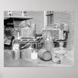 Poster Alcool illégal confisqué toujours, 1922