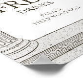 Poster Alcool sans boissons signe de table avec colonnes (Coin)