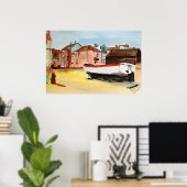 Poster Aldeburgh Print – Paysage côtier à l'aquarelle (Bureau à domicile)