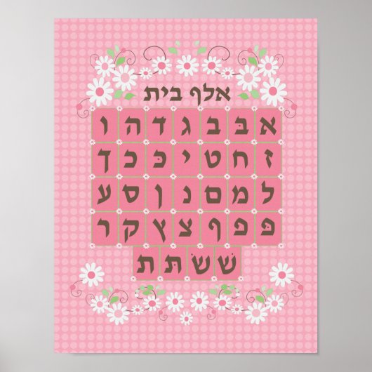 Poster Alef Beis rose - Nouveau (Devant)