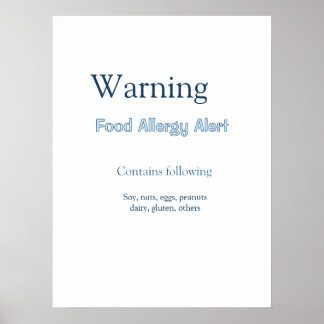 Poster Alerte d'allergie alimentaire ajouter le nom du te