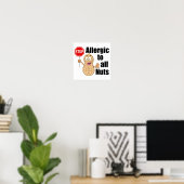 Poster Alerte d'allergie aux noix (Bureau à domicile)