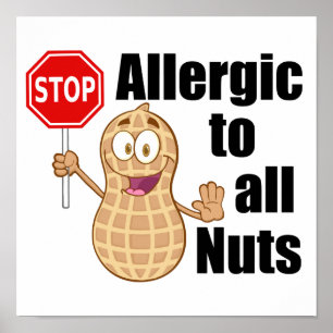 Poster Alerte d'allergie aux noix