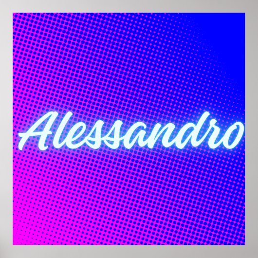 Poster Alessandro – Retro‑Wave Neon Name Aesthetic (Devant)