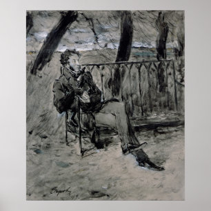 Poster Alexander Pushkin  in a Park, 1899