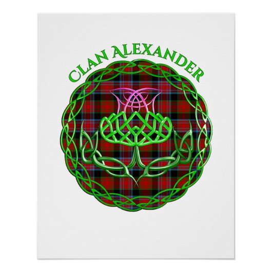 Poster Alexander Scottish Tartan Celtic Thistle (Devant)