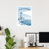 Poster Alexandria Lighthouse Coastal Scene Travel (Bureau à domicile)