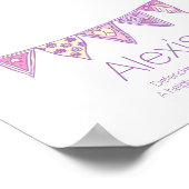 Poster Alexis nom signifiant lapin rose violet (Coin)