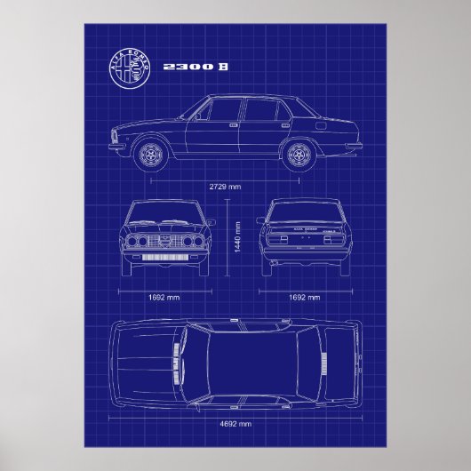 Poster Alfa Romeo 2300 (Devant)