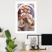Poster Alfons Mucha : Fleur (Bureau à domicile)