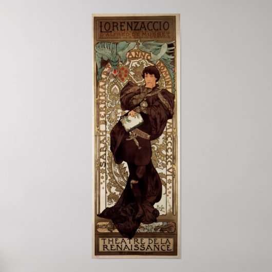 Poster Alfons Mucha Lorenzaccio (Devant)