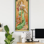 Poster Alfons Mucha - Printemps 1900 (Bureau à domicile)
