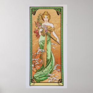 Poster Alfons Mucha - Printemps 1900