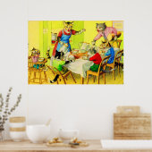 Poster Alfred Mainzer Chats Dîner Désastre (Cuisine)