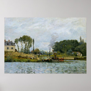 Poster Alfred Sisley Bateaux à l'écluse de Bougival