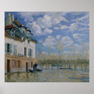 Poster Alfred Sisley le bateau dans l'inondation,