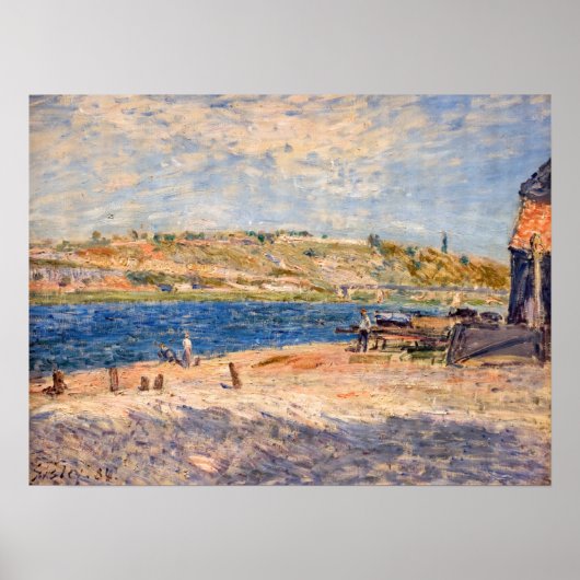 Poster Alfred Sisley - Les berges de la rivière à Saint-M (Devant)