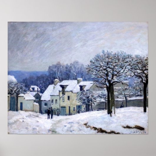 Poster Alfred Sisley - Place Chenil à Marly, Effet de nei (Devant)