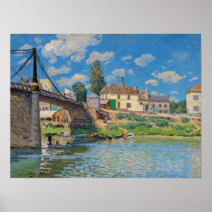 Poster Alfred Sisley - Pont à Villeneuve-la-Garenne