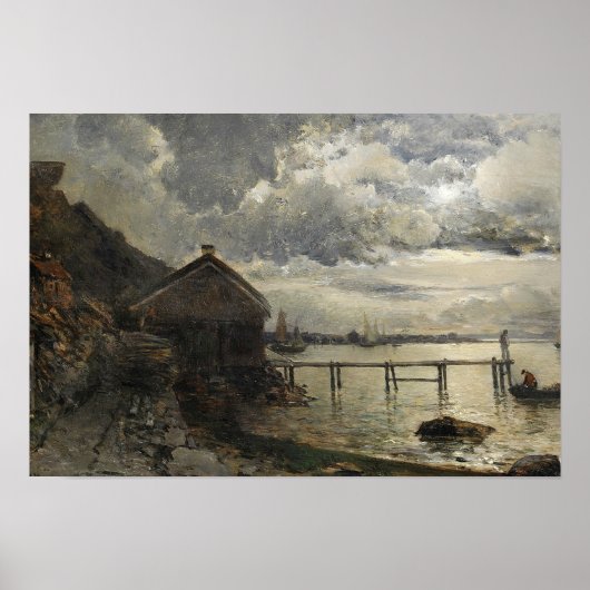 Poster Alfred Wahlberg - Le clair de lune, Fjallbacka (Devant)