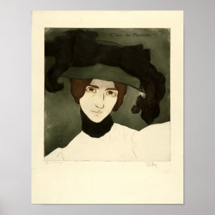 Poster Alfredo Müller, Portrait Cléo de Mérode 1900