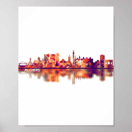 Poster Alger Algérie Skyline (Devant)