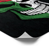 Poster Algérie Drapeau crâne souriant (Coin)